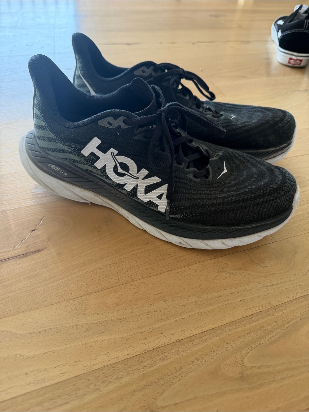 Hoka Men’s Black and White Running Shoes